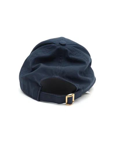 Celine Céline Logo Baseball Cap, Size S In Blue