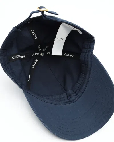 Celine Céline Logo Baseball Cap, Size S In Blue