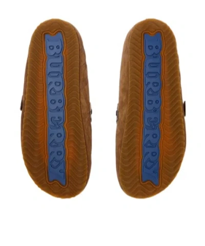 Burberry Check-pattern Buckle-fastening Slippers In Brown