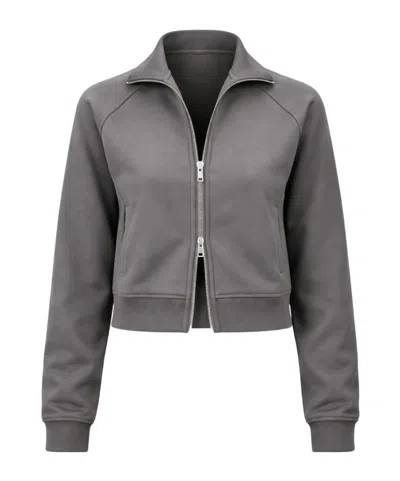 Samsoe & Samsoe Zip Collared Top In Gray
