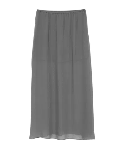 Samsoe & Samsoe Samika Drawstring Sheer-finish Skirt In Gray