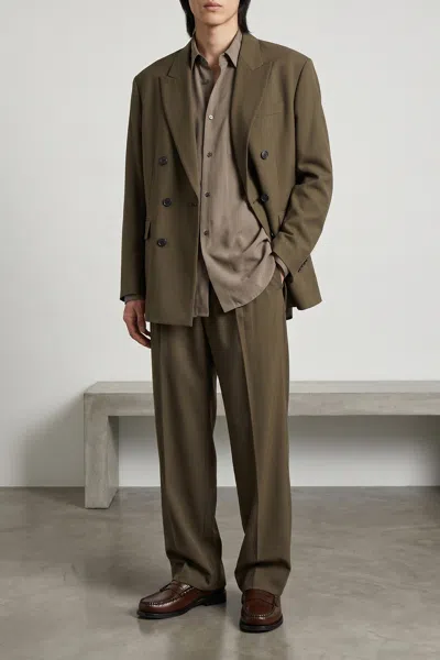 Ssstein Oversized Double-breasted Suit Jacket In Green