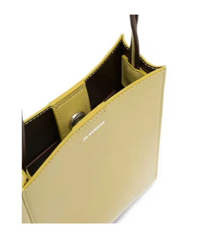 Jil Sander Logo Shoulder Bag In White