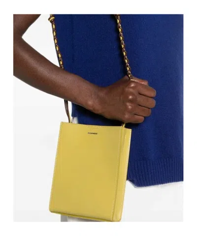 Jil Sander Logo Shoulder Bag In White