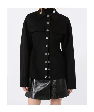 Sportmax Spxarena Tailored Virgin Wool Jacket With Sculpted Silhouette In Black