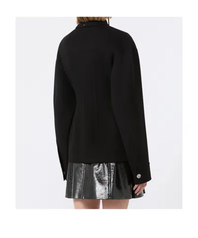 Sportmax Spxarena Tailored Virgin Wool Jacket With Sculpted Silhouette In Black