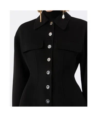 Sportmax Spxarena Tailored Virgin Wool Jacket With Sculpted Silhouette In Black
