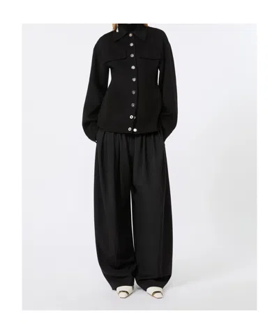 Sportmax Spxarena Tailored Virgin Wool Jacket With Sculpted Silhouette In Black