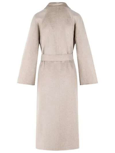 Max Mara Collared Coat In Neutral