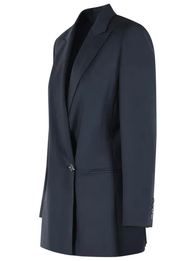 Max Mara Double-breasted Suit Jacket In Blue