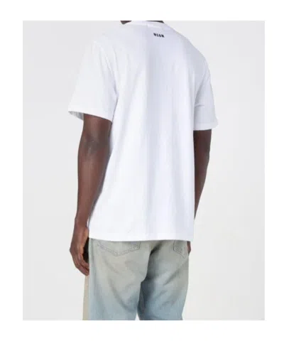Msgm Logo Printed Crewneck T-shirt In White