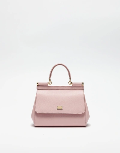 Shop Dolce & Gabbana Small Dauphine Leather Sicily Bag In Pink