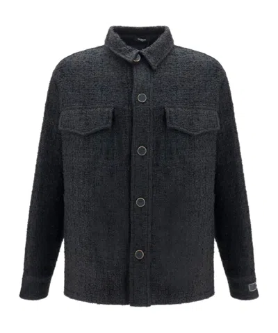 Balmain Flap-pocket Shirt Jacket In Black