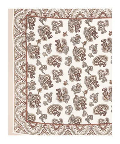 Brioni Printed Silk Pocket Square In Gray