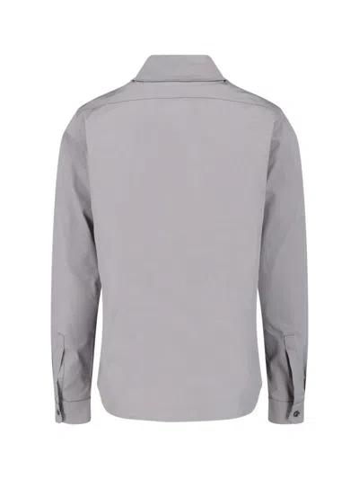 Rick Owens Performance Fabric Overshirt With Pockets In Gray