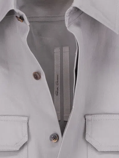 Rick Owens Performance Fabric Overshirt With Pockets In Gray