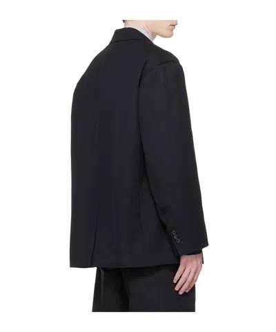 Ssstein Oversized Wool Single-breasted Suit Jacket In Blue