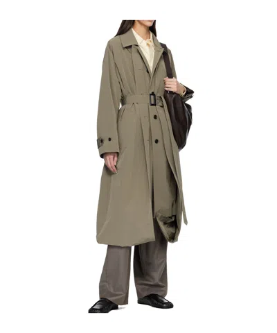 Ssstein Oversized Layered Patchwork Trench Coat In Green