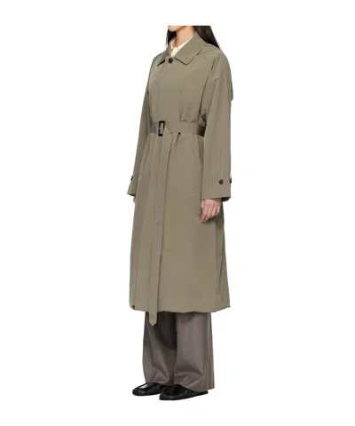 Ssstein Oversized Layered Patchwork Trench Coat In Green