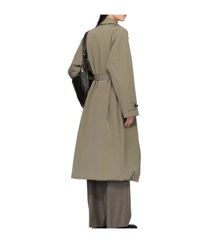 Ssstein Oversized Layered Patchwork Trench Coat In Green