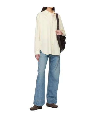 Ssstein Suvin Oversized Regular Collar Shirt In Yellow