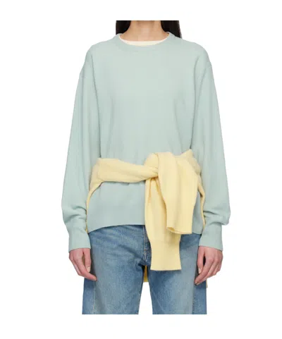 Ssstein Blue Extra Fine Wool Knit Sweater In Green