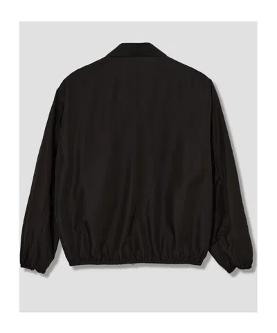Ssstein Lapel Zip-up Jacket In Black