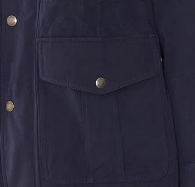 Brunello Cucinelli Shearling-collar Multi-pocket Jacket In Blue
