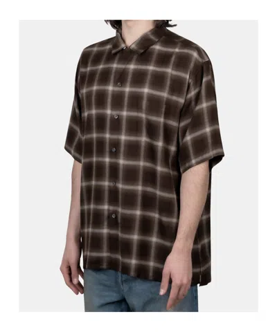 Ssstein Check-pattern Shirt In Brown