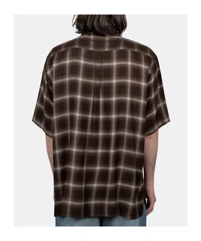 Ssstein Check-pattern Shirt In Brown