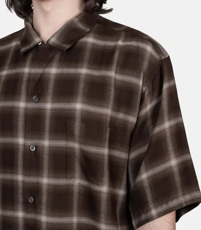 Ssstein Check-pattern Shirt In Brown
