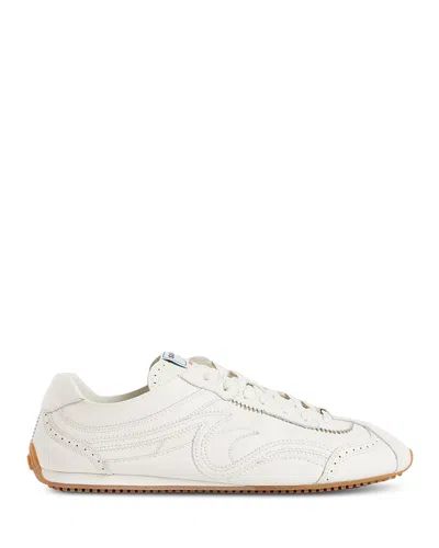 Sandro Paris Leather Light Wave Sneakers In White