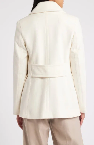Fleurette Wool Peacoat In White