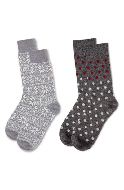 Memoi Assorted 2-pack Crew Socks In Multi