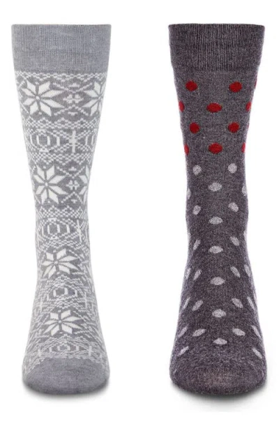 Memoi Assorted 2-pack Crew Socks In Multi
