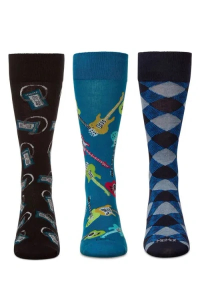 Memoi Hobby Assorted 3-pack Crew Socks In Brown