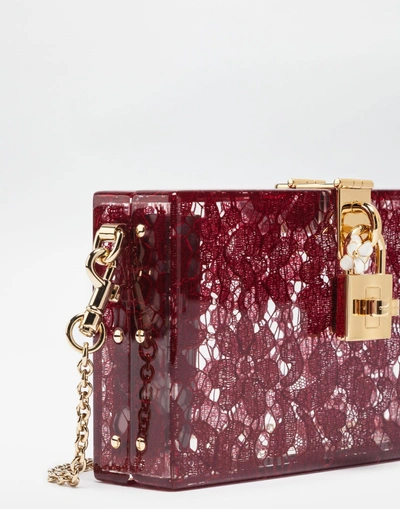 Shop Dolce & Gabbana Dolce Box Clutch In Plexiglass And Lace