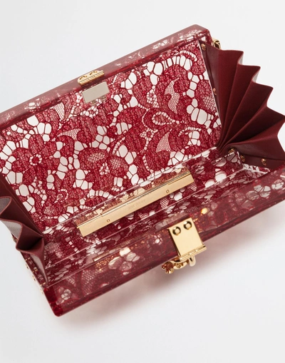 Shop Dolce & Gabbana Dolce Box Clutch In Plexiglass And Lace