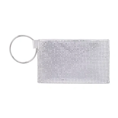 I. Miller Lamarr Mesh Pouch Evening Bag In Silver