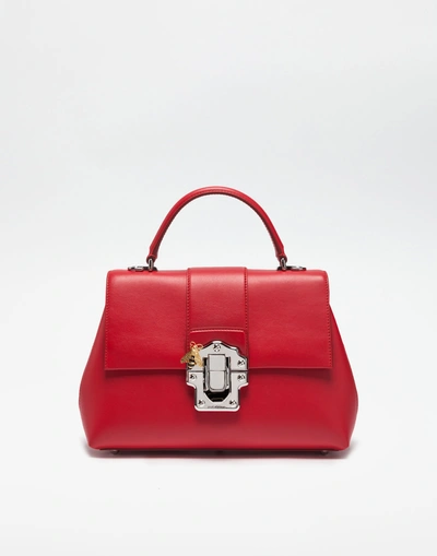 Shop Dolce & Gabbana Medium Lucia Leather Bag In Red