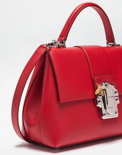 Shop Dolce & Gabbana Medium Lucia Leather Bag In Red