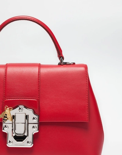 Shop Dolce & Gabbana Medium Lucia Leather Bag In Red