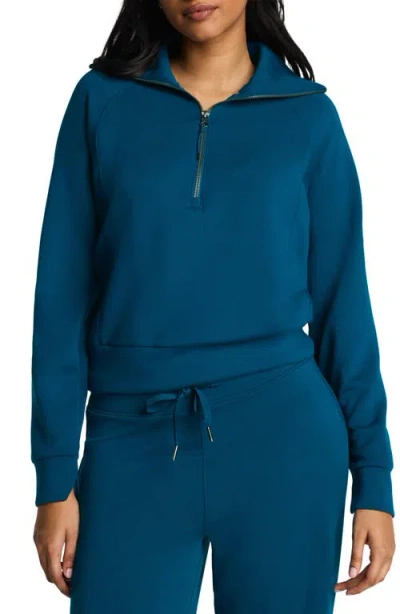 Spanx Airessentials Half Zip In Blue