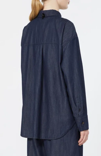 Max Mara Oversize Button-up Shirt In Blue
