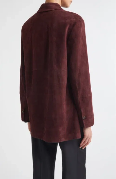 Max Mara Suede Shirt Jacket In Red