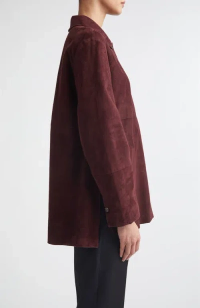 Max Mara Suede Shirt Jacket In Red
