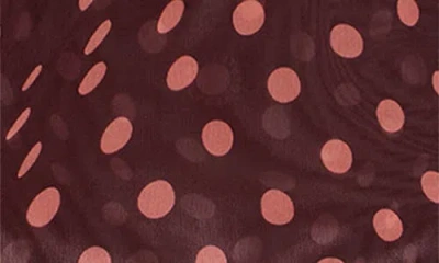 Stella Mccartney Turtleneck Polka Dot Mesh Long-sleeve Maxi Dress In Red