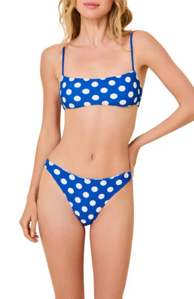 Solid & Striped The Daniela Reversible Square Neck Bikini Top In Blue