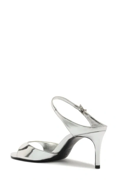 Schutz Lyra Mid Ankle Strap Sandal In Silver