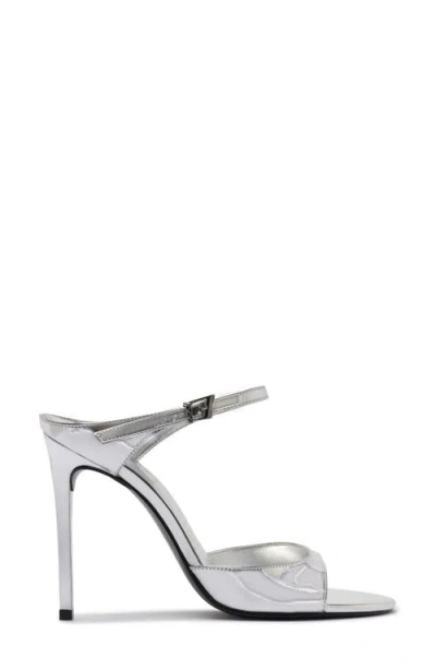 Schutz Lyra Ankle Strap Sandal In Silver